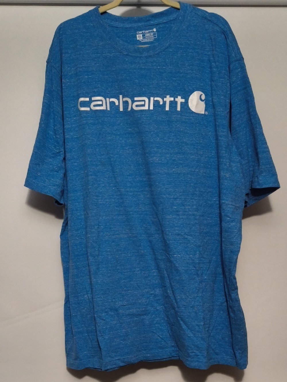 Carhartt Men's Heather Blue Logo Short Sleeve Tee